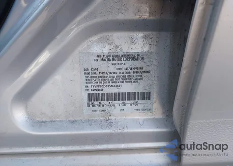 2003 Mazda Mazda6 S z USA, uszkodzony, nr VIN 1YVFP80D635M13601